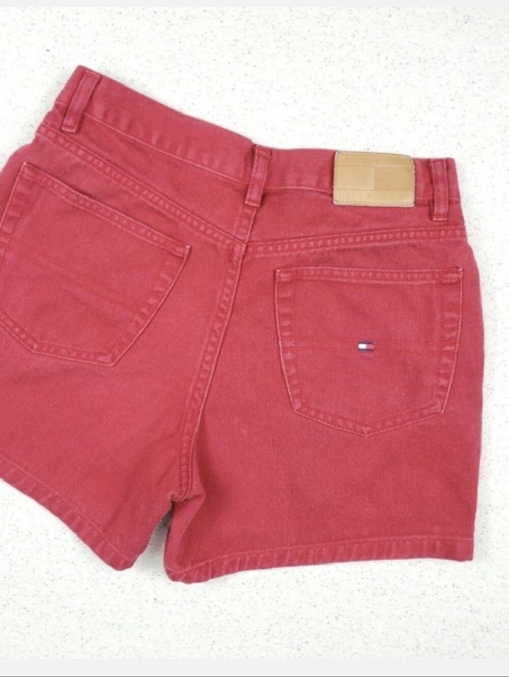 Tommy Hilfiger Red Denim High-Rise Shorts